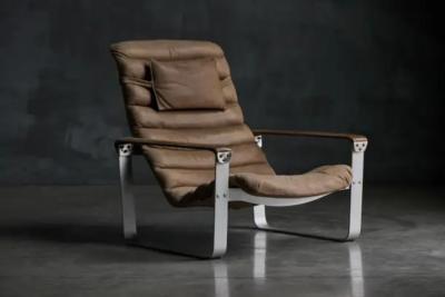 Ilmari Lappalainen Pulkka Lounge Chair with Ottoman by Ilmari Lappalainen for Asko Finland 1960s