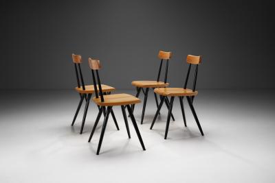 Ilmari Tapiovaara Ilmari Tapiovaara Four Pirkka Dining Chairs for Laukaan Puu Finland 1950s
