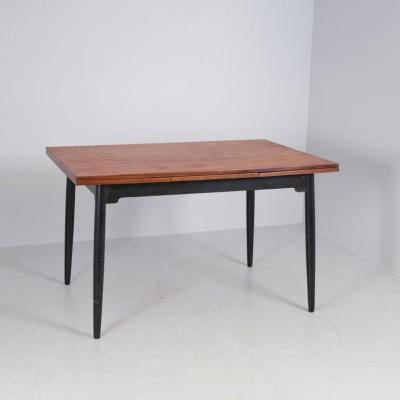Ilmari Tapiovaara Nordic Modern Ilmari Tapiovaara Fanett Teak Black Dining Table Asko 1950s