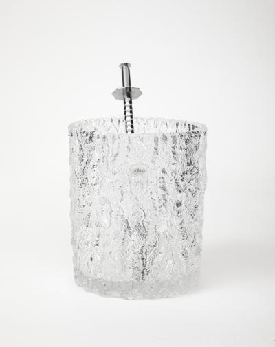 Ilmari Tapiovaara Tapio Wirkkala Crystal Ice Bucket with Tongs Finland 1950s