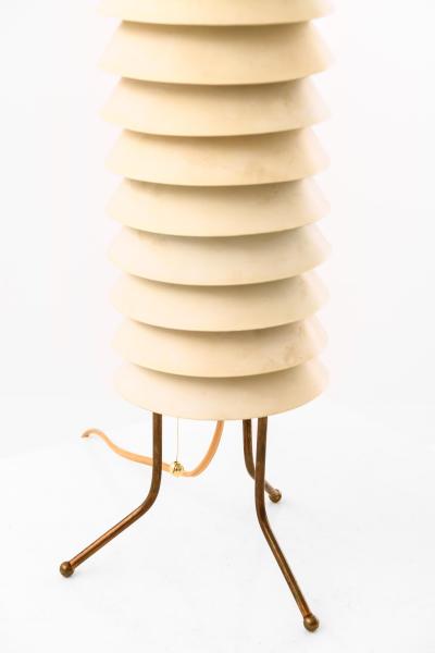 Ilmari Tapiovaara White Metal and Brass Table Lamp by Ilmari Tapiovaara 1955