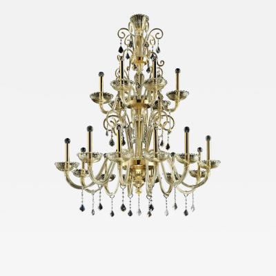Imperial Gold Curls Murano Glass Venetian Chandelier