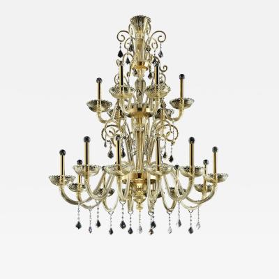Imperial Gold Curls Murano Glass Venetian Chandelier