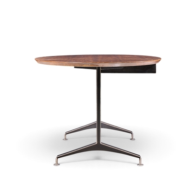 Imperial Mid Century Oval Walnut and Chrome Desk