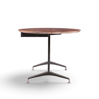 Imperial Mid Century Oval Walnut and Chrome Desk
