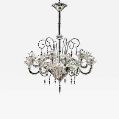 Imperial Transparent Rigadin Murano Glass Chandelier