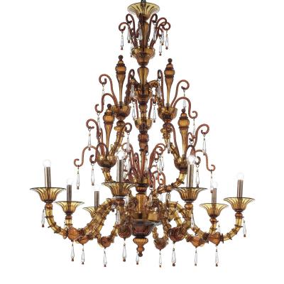 Imperial Venetian Brown Ca Rezzonico With Curls Murano Glass Chandelier