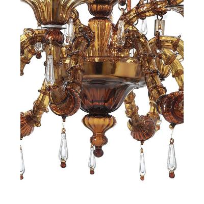 Imperial Venetian Brown Ca Rezzonico With Curls Murano Glass Chandelier