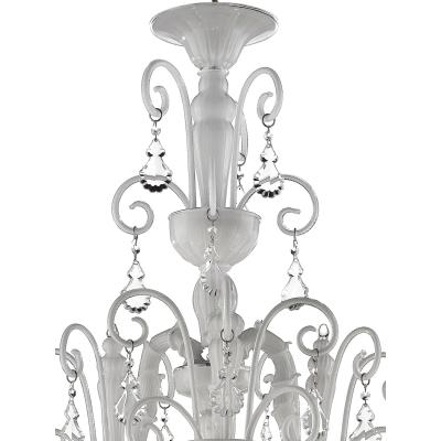Imperial Venetian White Ca Rezzonico With Curls Murano Glass Chandelier
