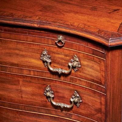 Important 18th Century Goncalo Alves Serpentine Chest Signe J N Teague 1779