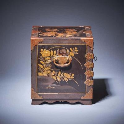 Important Early Edo Period 17th Century Miniature Japanese Lacquer Cabinet
