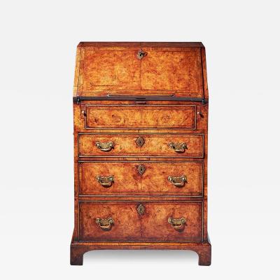 Important Early George II Burr Walnut Diminutive Bureau Bachelors C 1730