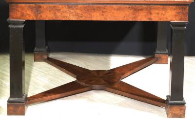 Important Italian Center Table with Imperial Porphyry Veneered Tabletop