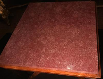 Important Italian Center Table with Imperial Porphyry Veneered Tabletop