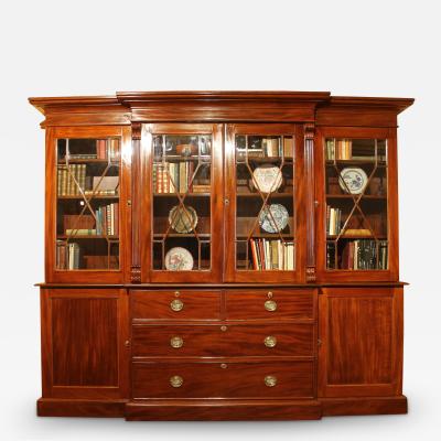 Important Mahogany Library Bookcase From The 19th Century From England