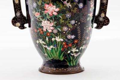 Important Meiji Period Japanese Cloisonn Enamel Covered Jar by Miwa Tomisaburo