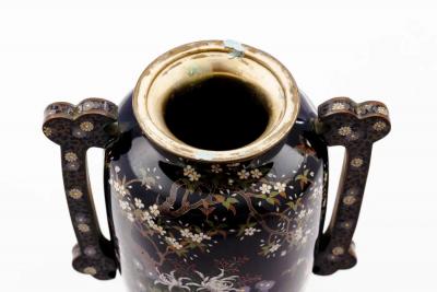 Important Meiji Period Japanese Cloisonn Enamel Covered Jar by Miwa Tomisaburo