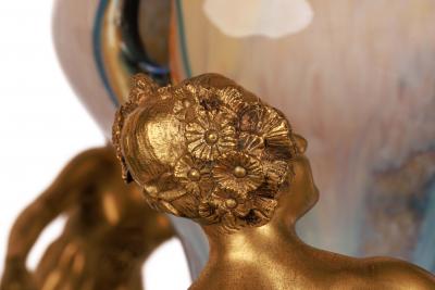 Important Monumental Art Nouveau Ormolu Mounted Ceramic Exhibition Vase