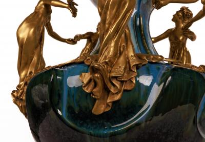 Important Monumental Art Nouveau Ormolu Mounted Ceramic Exhibition Vase