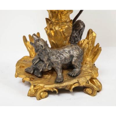 Important Ormolu and Silvered Bronze Figural Wine Cooler Possibly Russian 1860