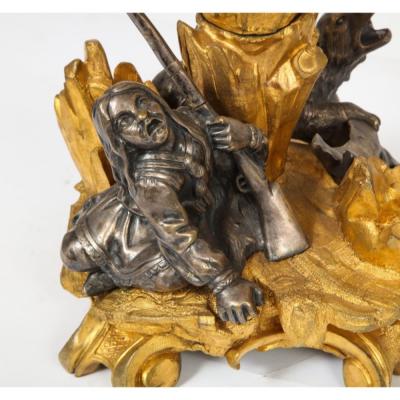 Important Ormolu and Silvered Bronze Figural Wine Cooler Possibly Russian 1860