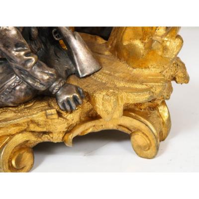 Important Ormolu and Silvered Bronze Figural Wine Cooler Possibly Russian 1860