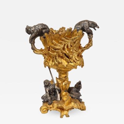 Important Ormolu and Silvered Bronze Figural Wine Cooler Possibly Russian 1860