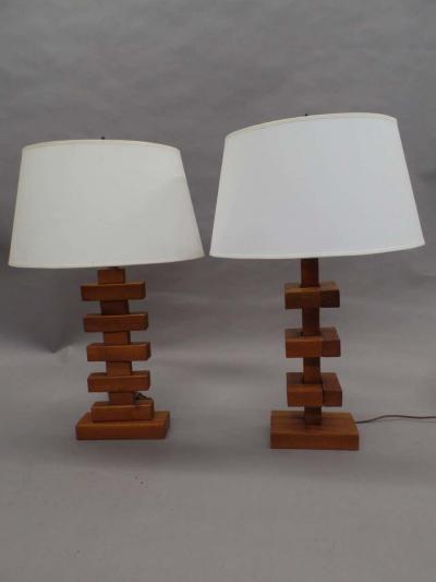 Important Pair of Constructivist Table Lamps in the Style of Alexandre Rodchenko