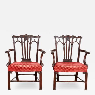 Important Pair of George II Armchairs