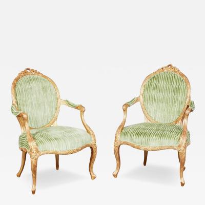 Important Pair of George III Giltwood Armchairs attr John Linnell c 1775