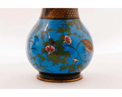 Important Pair of Japanese Cloisonn Enamel Vases Attributed to Got Seizabur 