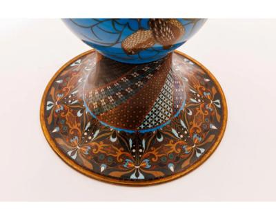 Important Pair of Japanese Cloisonn Enamel Vases Attributed to Got Seizabur 