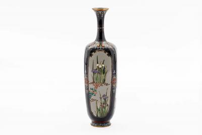 Important Set of Three Meiji Japanese Cloisonn Enamel Vases Signed by Ota