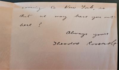 Important Teddy Roosevelt Letter of January 1918