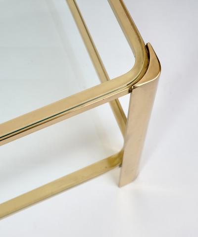 Important Two Tier Rectangular Bronze Coffee Table France 1970s