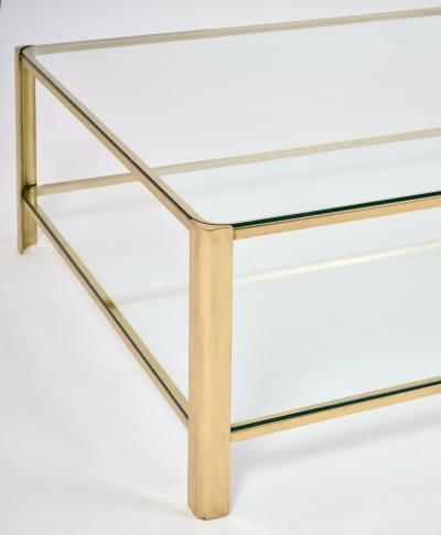 Important Two Tier Rectangular Bronze Coffee Table France 1970s