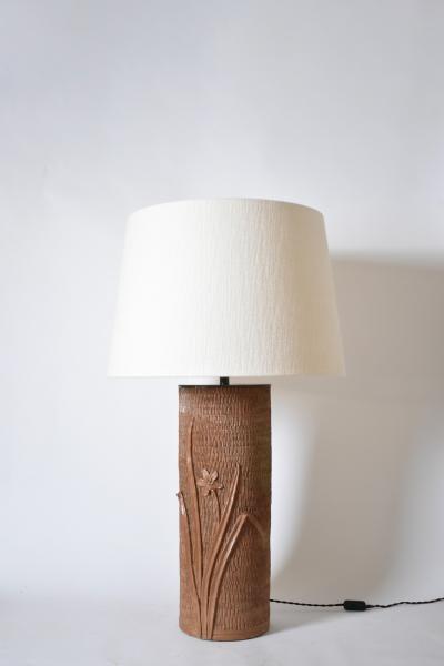 Important cylinder ceramic stoneware lamp 1950s 