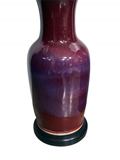 Imposing Pair of Chinese Oxblood Glazed Porcelain Lamps
