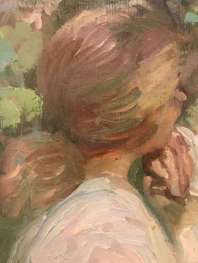 Impressionist Decorative Water Color in a Fine Gilt Frame Signed