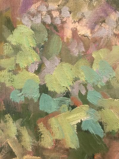 Impressionist Decorative Water Color in a Fine Gilt Frame Signed