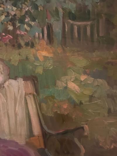 Impressionist Decorative Water Color in a Fine Gilt Frame Signed