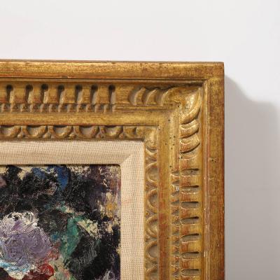 Impressionist Oil on Canvas Still Life of Flowers in Vases