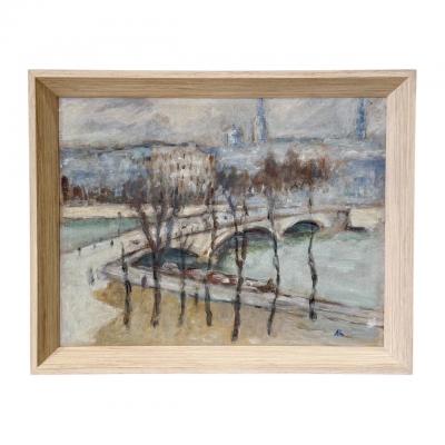 Impressionist Scenic Painting of River Seine