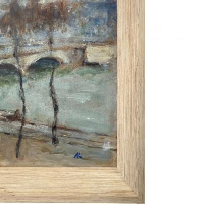 Impressionist Scenic Painting of River Seine
