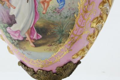Impressive 19th Century French S vres Style Ormolu Mounted Porcelain Covered Urn