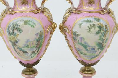 Impressive 19th Century French S vres Style Ormolu Mounted Porcelain Covered Urn