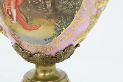 Impressive 19th Century French S vres Style Ormolu Mounted Porcelain Covered Urn