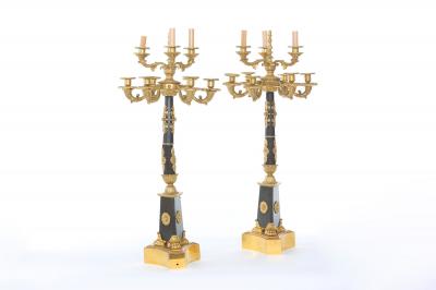 Impressive French Gilt Bronze Torchieres Candelabras