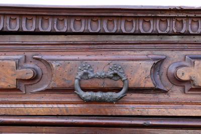 Impressive Italian Baroque Walnut and Burl Walnut Commode