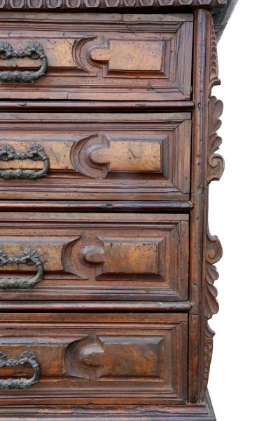 Impressive Italian Baroque Walnut and Burl Walnut Commode